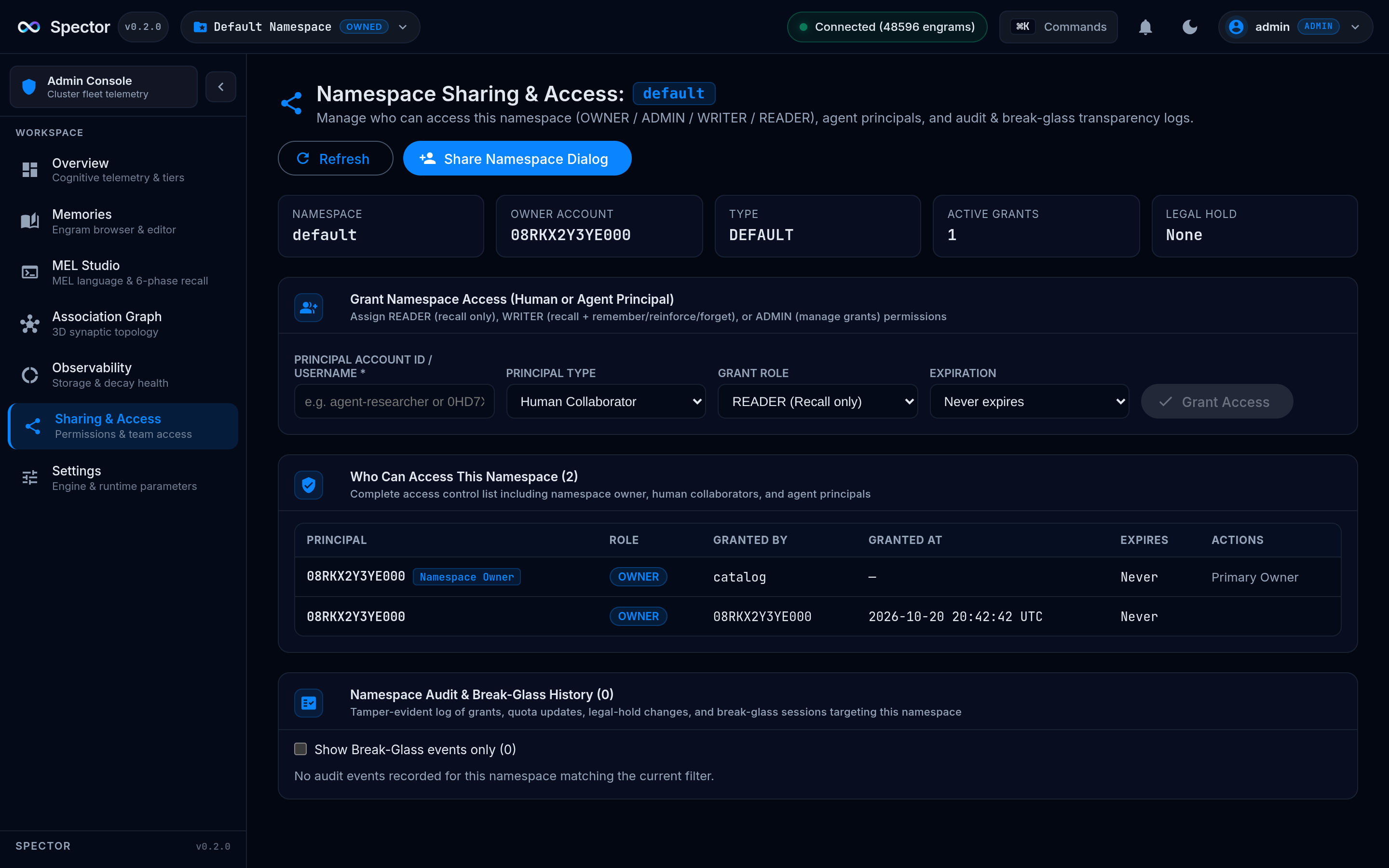 Spector Sharing & Access